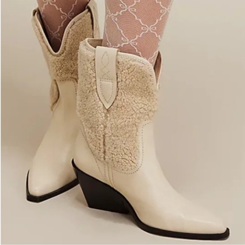 🆕 Free People Pitchfork Point Shearling Boot In Arctic Fox